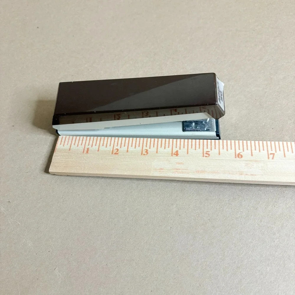 Vintage ACCO 50 Stapler Brown Cream Desk Stapler Made USA Mid Century Office